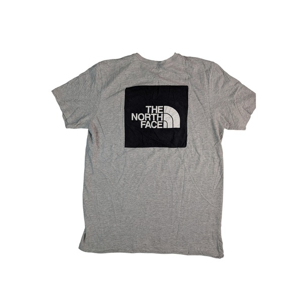 The North Face Mens Large Heather Gray Short Sleeve Box Logo Graphic T-Shirt - Picture 3 of 7